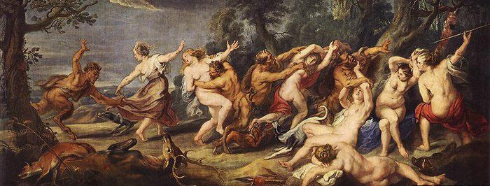 RUBENS, Pieter Pauwel Diana and her Nymphs Surprised by the Fauns Sweden oil painting art